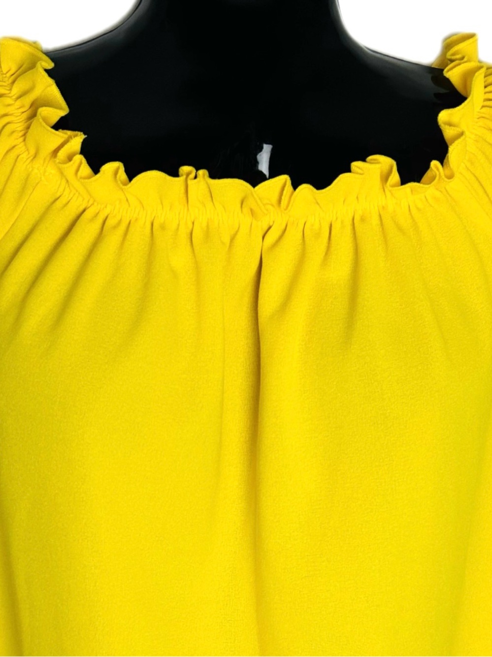 Bright Yellow Ruffle-Neck Summer Dress - Picture 12 of 15